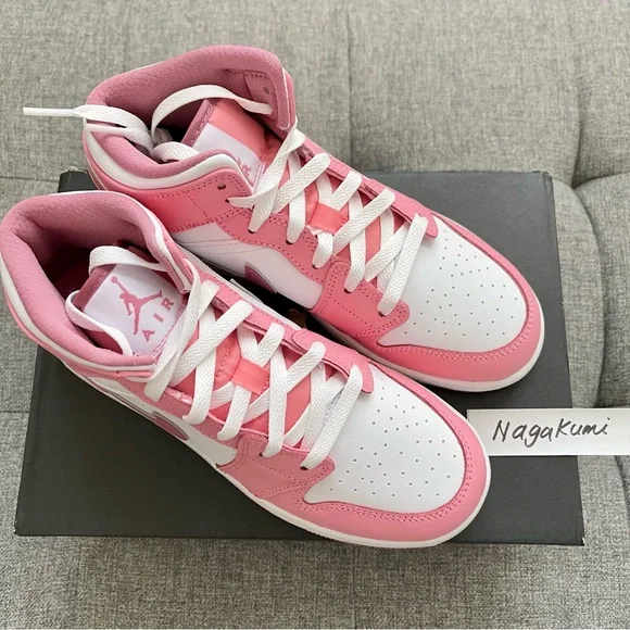 🌸 Nike air Jordan 1 Retro mid pastel pink white shoes